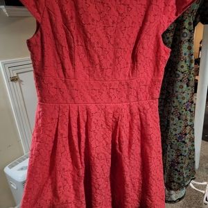 Coral dress with lace